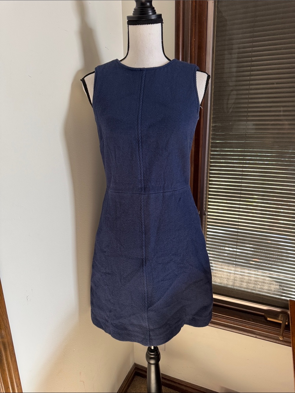 Massimo Dutti | Sleeveless Navy Shift Dress Size 36